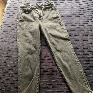H&M Black Mom Jeans Ultra High Waist Button Front Sz 4